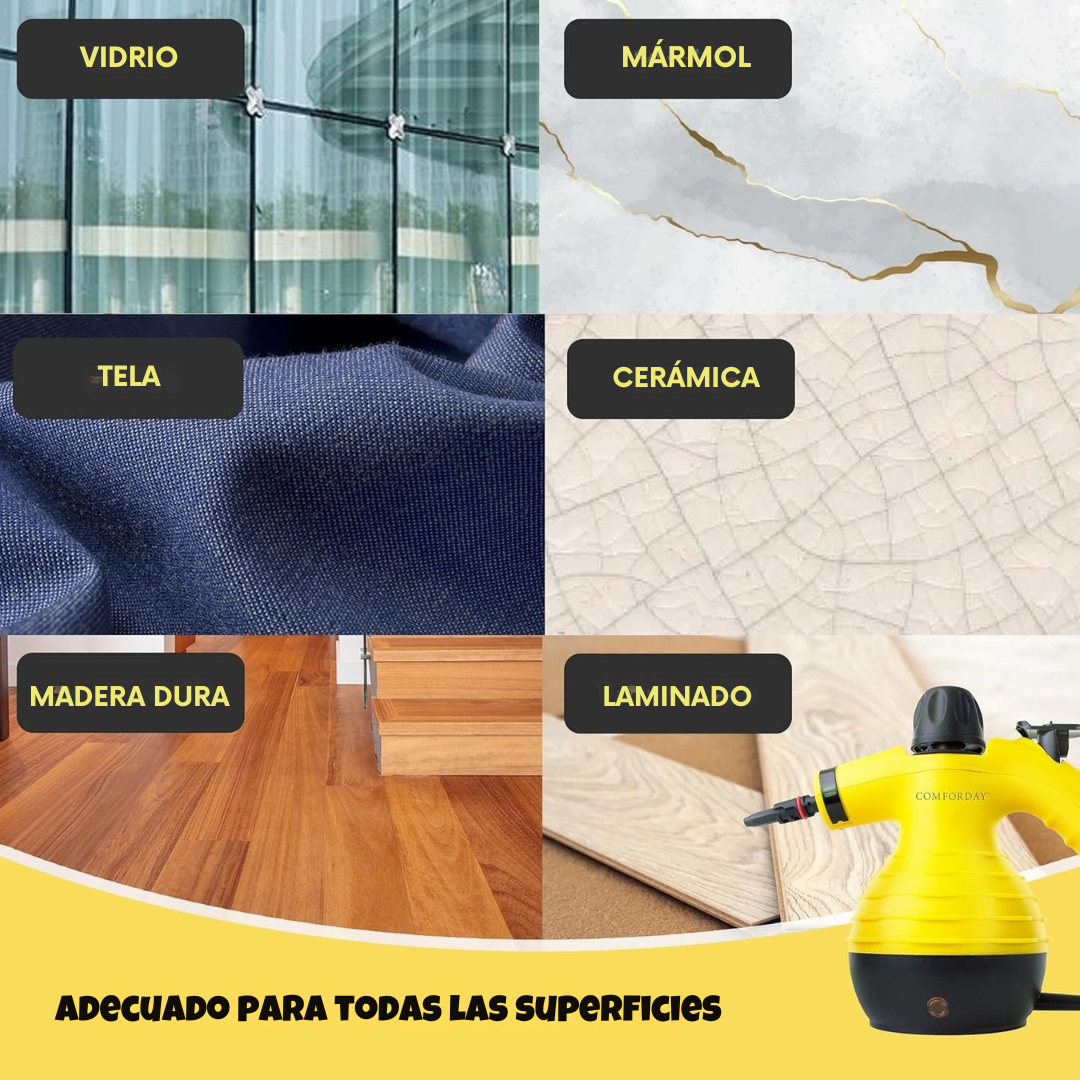 MÁQUINA PORTÁTIL DE VAPOR + 9 ACCESORIOS MULTIFUNCIONALES